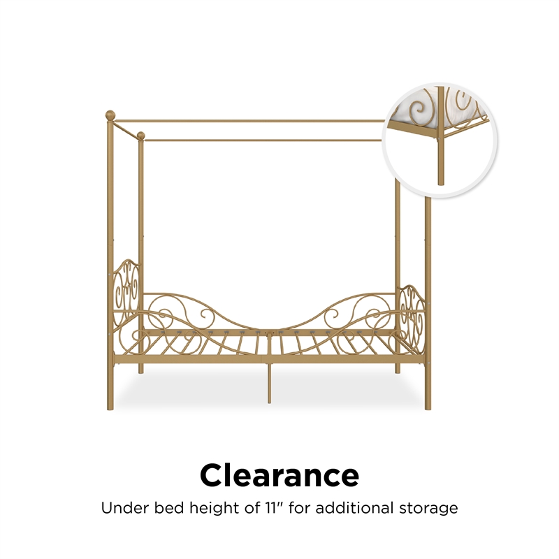DHP Capri Twin Metal Bed in Gold