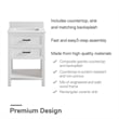 DHP Missouri 24 Inch Bathroom Vanity with Modern Carrera Countertop in White
