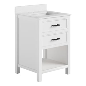 DHP Missouri 24 Inch Bathroom Vanity with Modern Carrera Countertop in White
