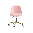 DHP Maryel Pillowtop Office Task Chair in Light Pink Velvet/Gold Base