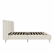 Novogratz Holly Upholstered Wingback Bed Frame in Queen in Ivory Velvet