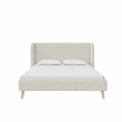 Novogratz Holly Upholstered Wingback Bed Frame in Queen in Ivory Velvet