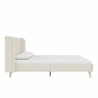 Novogratz Holly Upholstered Wingback Bed Frame in Queen in Ivory Velvet