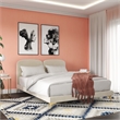 CosmoLiving by Cosmopolitan Coco Upholstered Bed in Queen in Ivory Velvet