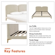 CosmoLiving by Cosmopolitan Coco Upholstered Bed in Queen in Ivory Velvet