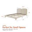 CosmoLiving by Cosmopolitan Coco Upholstered Bed in Queen in Ivory Velvet