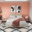 CosmoLiving by Cosmopolitan Coco Upholstered Bed in Queen in Ivory Velvet