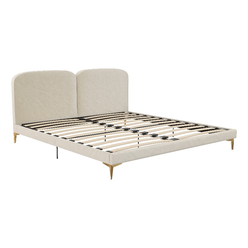 CosmoLiving by Cosmopolitan Coco Upholstered Bed in King in Ivory Velvet
