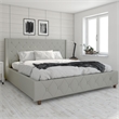 CosmoLiving by Cosmopolitan Mercer Upholstered King Bed in Light Gray Linen
