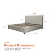 CosmoLiving by Cosmopolitan Mercer Upholstered King Bed in Light Gray Linen