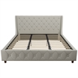 CosmoLiving by Cosmopolitan Mercer Upholstered King Bed in Light Gray Linen