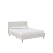 DHP Andrea Tufted Upholstered Full Platform Bed in Gray Linen