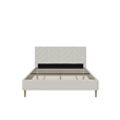 DHP Andrea Tufted Upholstered Full Platform Bed in Gray Linen