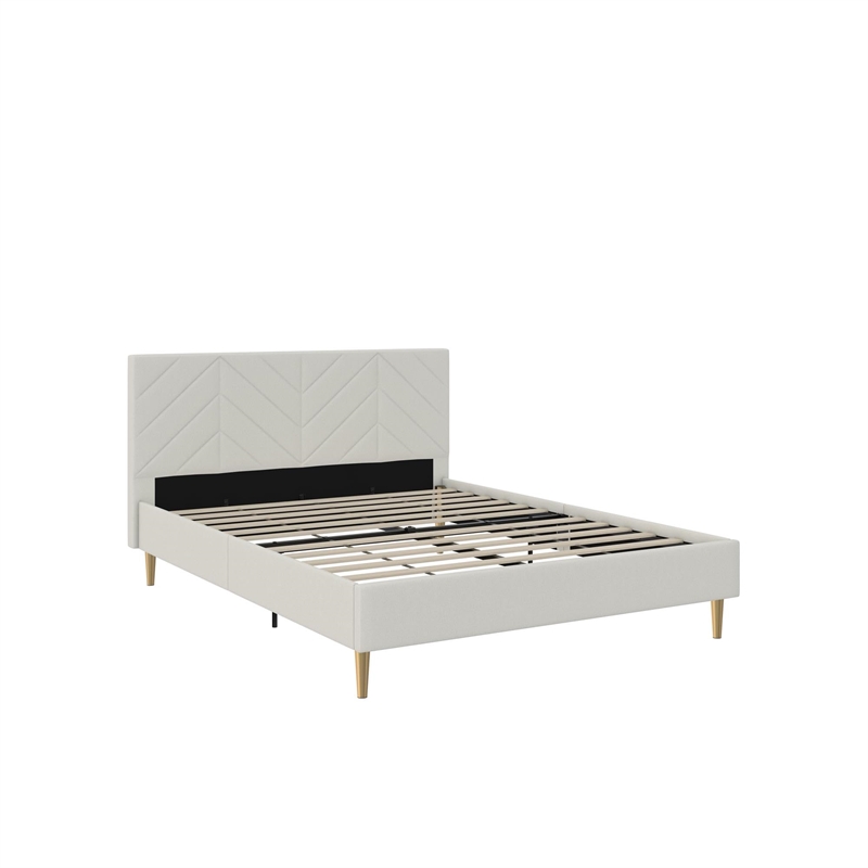 DHP Andrea Tufted Upholstered Queen Platform Bed in Gray Linen