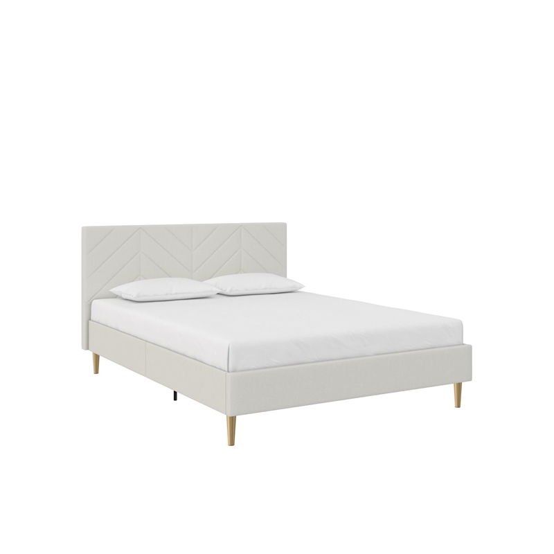 DHP Andrea Tufted Upholstered Queen Platform Bed in Gray Linen