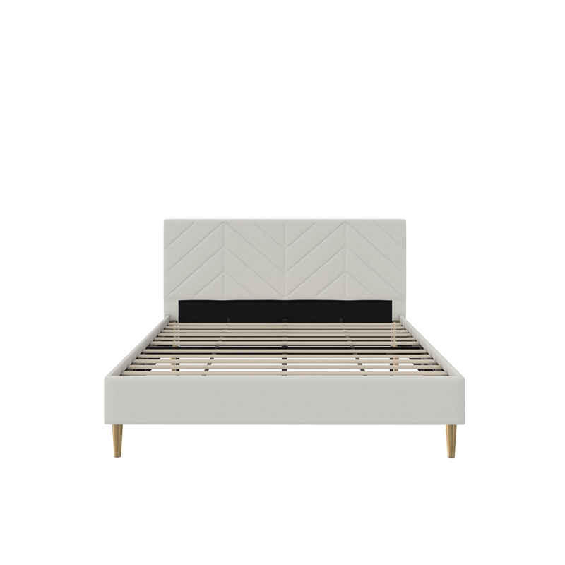 DHP Andrea Tufted Upholstered Queen Platform Bed in Gray Linen