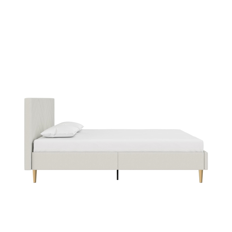 DHP Andrea Tufted Upholstered Queen Platform Bed in Gray Linen