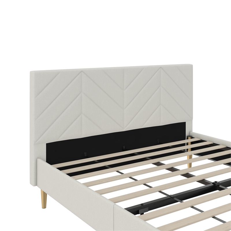 DHP Andrea Tufted Upholstered Queen Platform Bed in Gray Linen