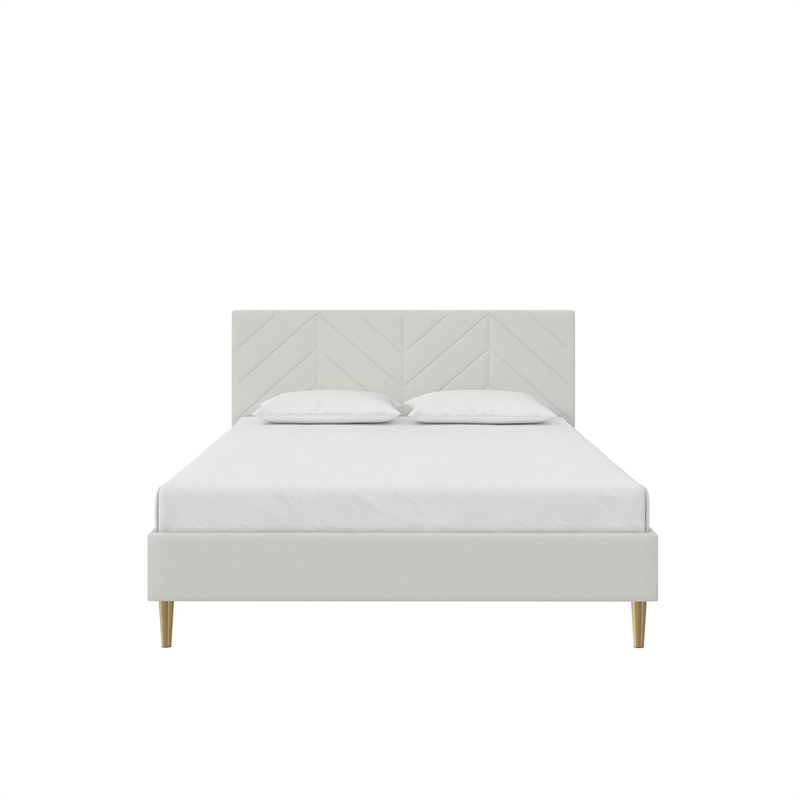 DHP Andrea Tufted Upholstered Queen Platform Bed in Gray Linen