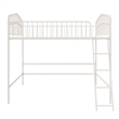 Novogratz Bushwick Metal Full Loft Bed in Off White