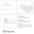 Novogratz Bushwick Metal Full Loft Bed in Off White