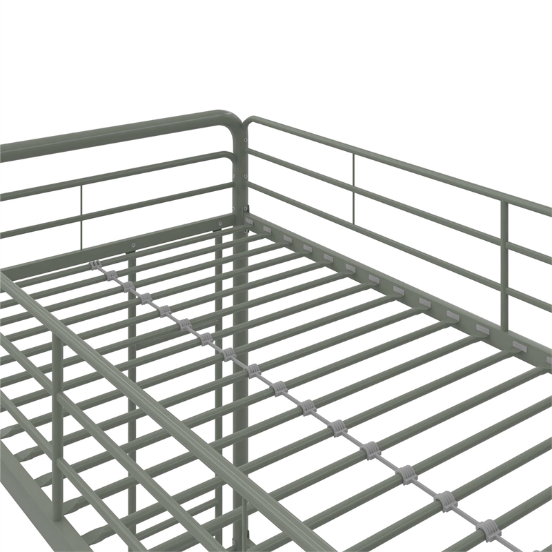 DHP Dusty Twin over Full Metal Bunk Bed with Secured Ladders in Thyme Green