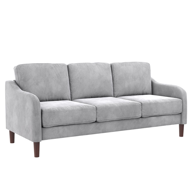 DHP Henson 3-Seater Sofa in Gray Velvet
