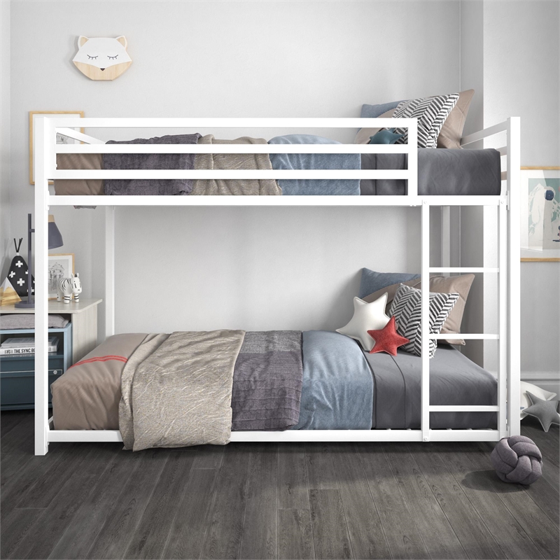 DHP Mabel Metal Twin/Twin Bunk Bed in White