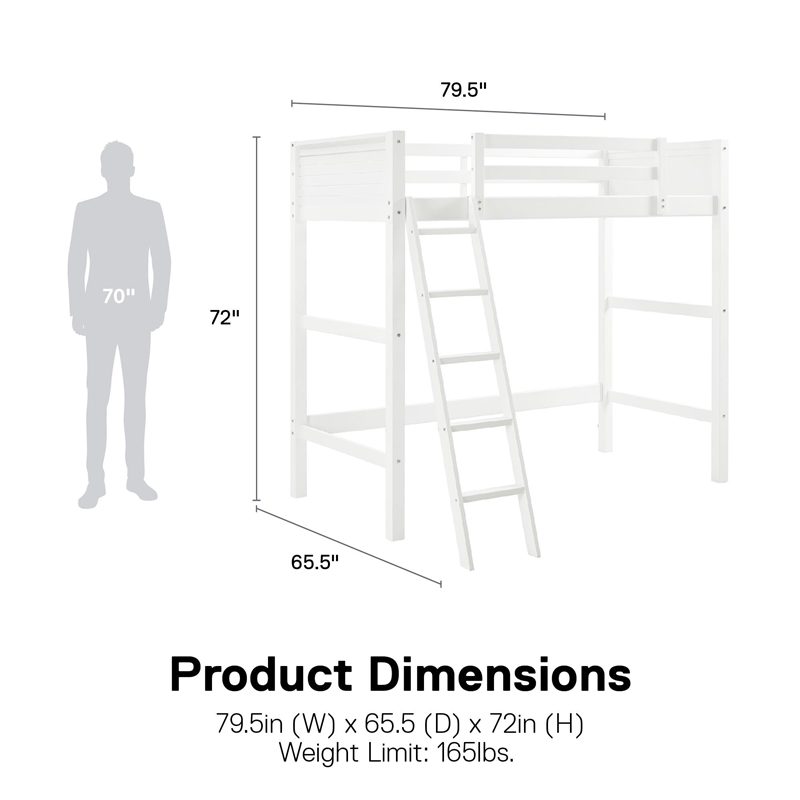 DHP Moon Bay Loft Bed in White