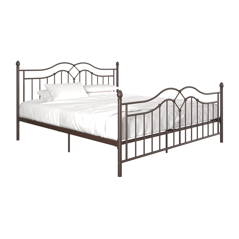 DHP Tatiana King Metal Bed in Bronze