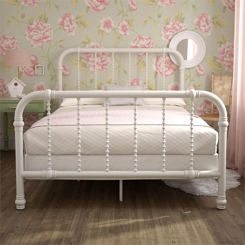 Emerson Full Metal Bed in White