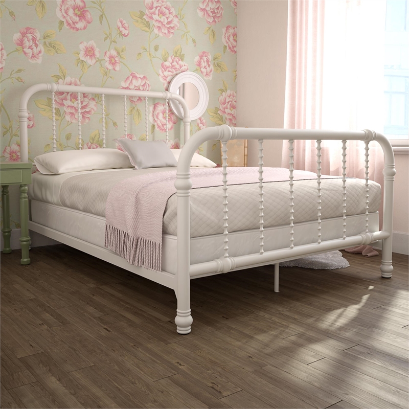 Emerson Full Metal Bed in White