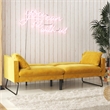 Mr. Kate Neely Futon with Bolster Pillows in Mustard Velvet