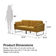 Mr. Kate Neely Futon with Bolster Pillows in Mustard Velvet