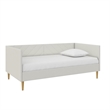 DHP Alicent Mid-Century Linen Fabric Upholstered Twin Daybed Frame in Gray
