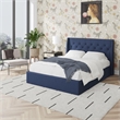 Novogratz Her Majesty Lift Up Storage Queen Bed Frame in Blue Linen
