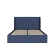 Novogratz Her Majesty Lift Up Storage Queen Bed Frame in Blue Linen