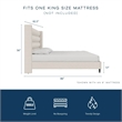 Novogratz Louis King Upholstered Bed Frame with High Tufted Headboard in Ivory