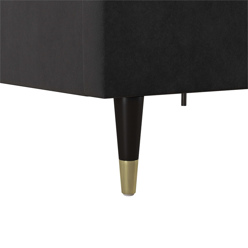 CosmoLiving by Cosmopolitan Audrey Queen Upholstered Bed in Black Velvet