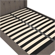 Novogratz Her Majesty Lift Up Storage Queen Bed Frame in Light Gray Linen