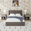 Novogratz Her Majesty Lift Up Storage Queen Bed Frame in Light Gray Linen