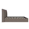 Novogratz Her Majesty Lift Up Storage Queen Bed Frame in Light Gray Linen