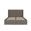 Novogratz Her Majesty Lift Up Storage Queen Bed Frame in Light Gray Linen