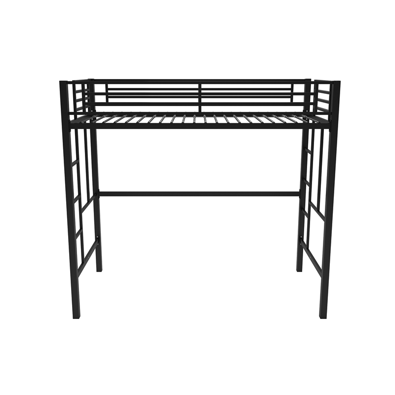 Your Zone Brittain Twin Metal Loft Bed in Black
