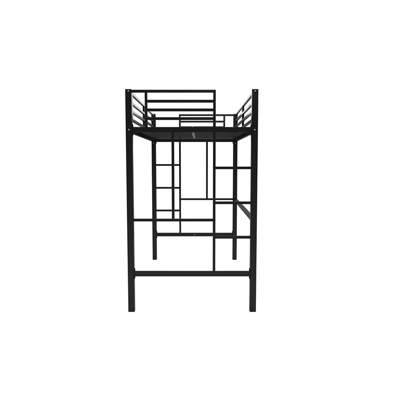 Your Zone Brittain Twin Metal Loft Bed in Black
