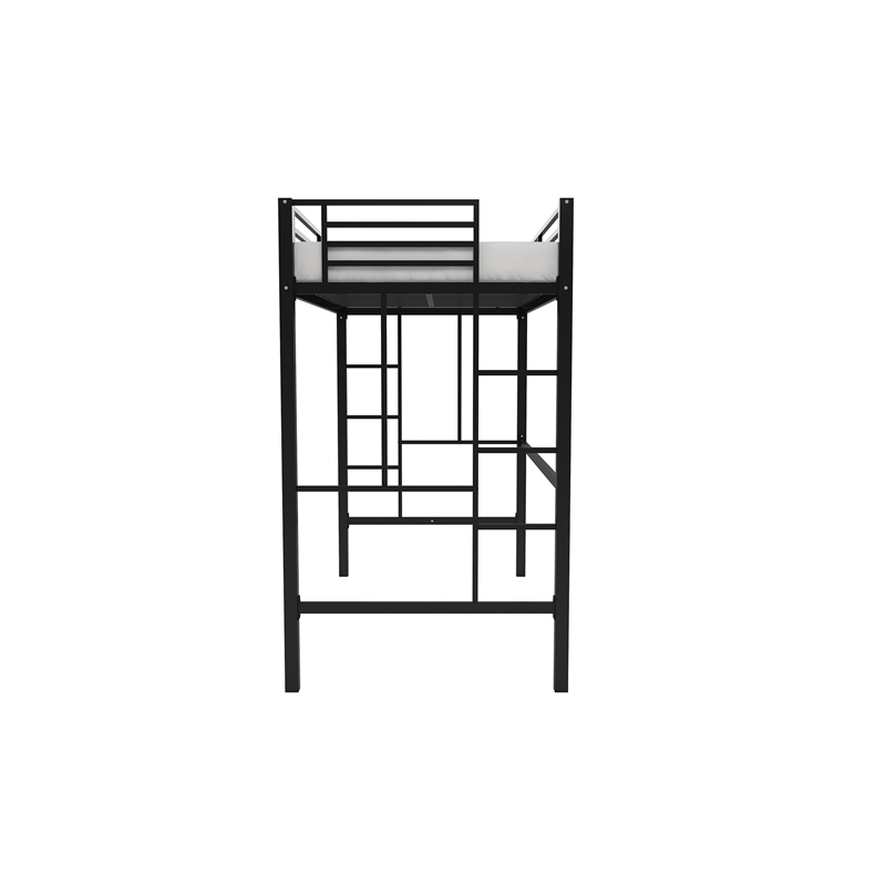 Your Zone Brittain Twin Metal Loft Bed in Black