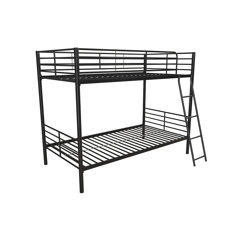 Mainstays Convertible Twin over Twin Metal Bunk Bed in Black