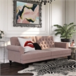Novogratz Cassidy Upholstered Futon in Blush Velvet