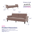 Novogratz Cassidy Upholstered Futon in Blush Velvet