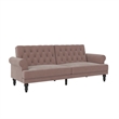 Novogratz Cassidy Upholstered Futon in Blush Velvet